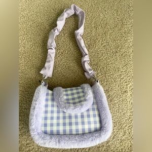 Purple plaid crossbody purse